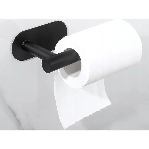 WC-paperiteline itsekiinnittyvä – Musta metalli ilman porausta