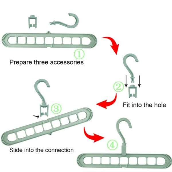 Multi Hangers for garderobe - klær kleshengere for ekstra plass grå