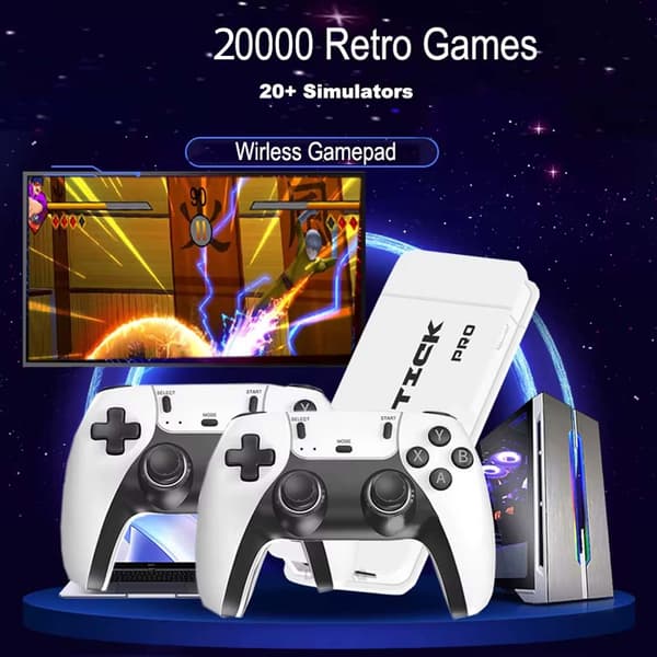 M15 Pro Retro TV-Spil 4K | 20000 Indbyggede Spil til Multiplayer hvid