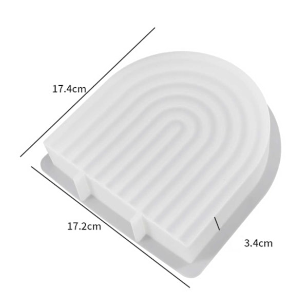 Lysform stearinlys U-form Arc 15 cm hvid