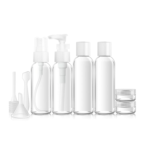 TravelKit tomme flasker containere for parfyme for håndbagasje gjennomsiktig