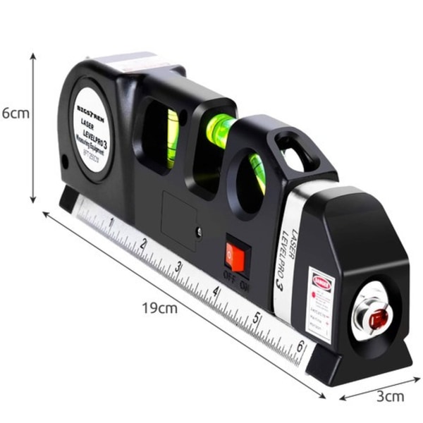 Tasoita laserilla | Laservesivaaka sisäänrakennetulla mittanauhalla 250 cm