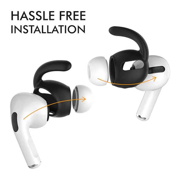 AirPods Pro Ear Hooks - Silikon ørehooks svart svart