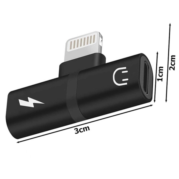 Lightning Adapter Splitter | Lyd og lading svart