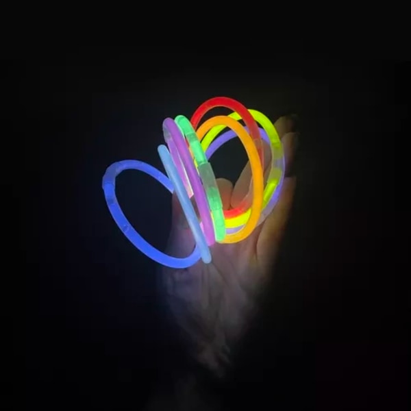 Neon Glowstick Itsevalaiseva Lightstick Rannekoru 100kpl monivärinen