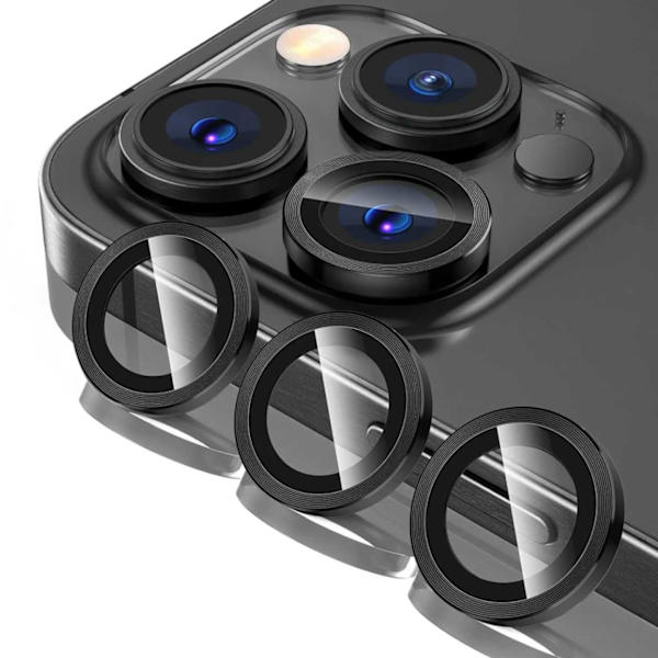 iPhone 14 Pro/Pro Max -kamerasuojaus musta musta