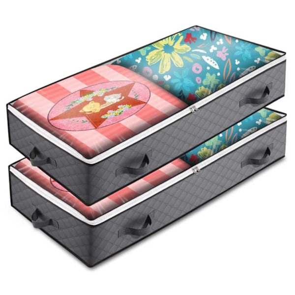 2-pack Bed Säilytys - Säilytys sängyn alla harmaa