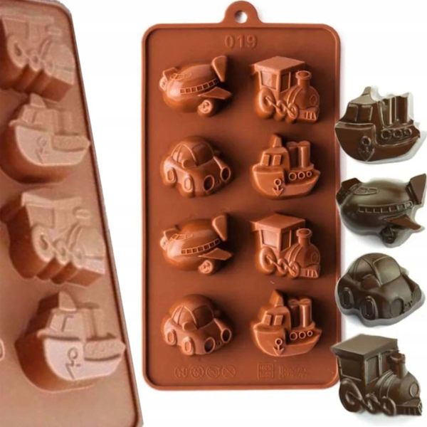 Silikonform til Chokolade og Bagning Biler, Både og Tog
