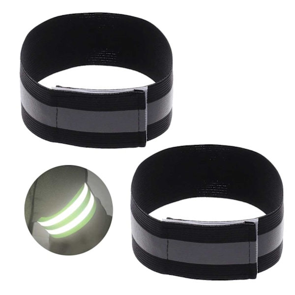 2-packrefleks armbåndsreflekser velcro sort sort