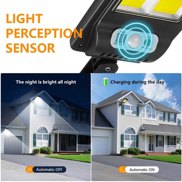 LED Strålkaster 90W med Solcelle, Bevægelsessensor og Skumringssensor IP67