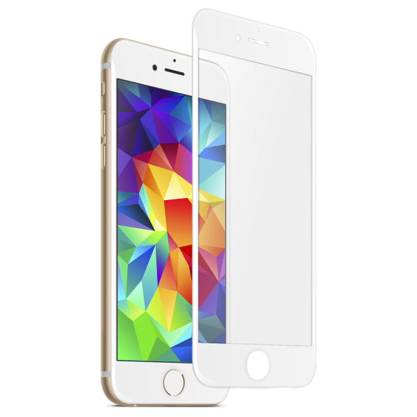 iPhone 6 / 6S Beskyttelses Beskytter Carbon Fiber Hærdet Glas Hvid hvid
