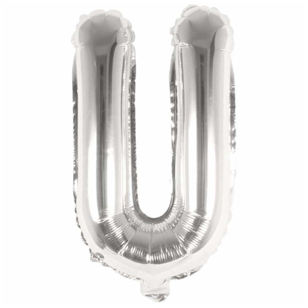 Brevballon sølv 80cm stor U