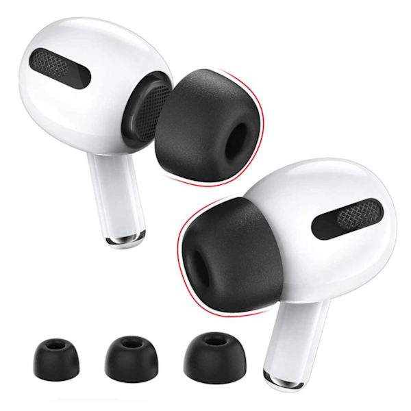 3 -pakke airpods pro ørepuder - silikone øre vælter sort sort
