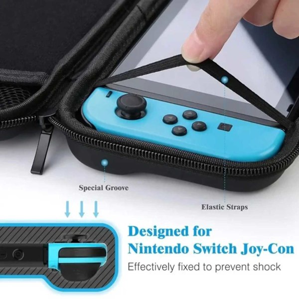 Hård Förvaringsväska Nintendo Switch/Switch OLED Kompatibel Svart svart