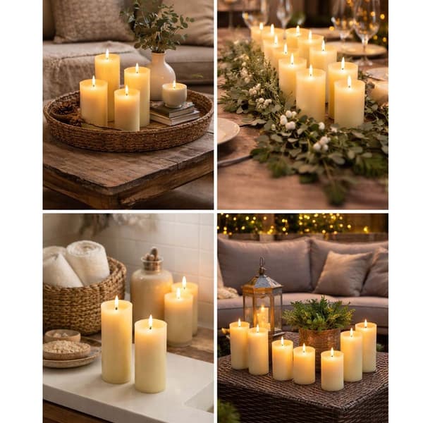 12-Pack Batteridrivna LED-Ljus med Flammande Låga 11,5cm