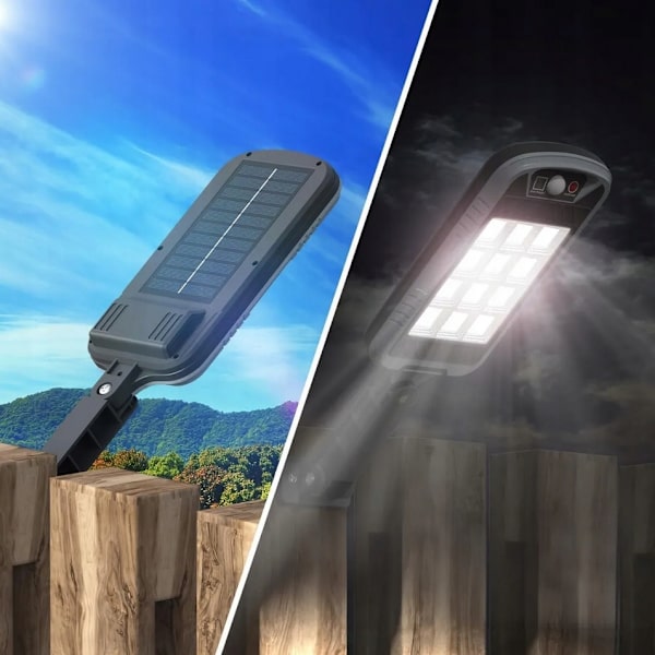 Solcelle Spotlight 144 LED 500W – Med bevegelsessensor, skumringssensør og fjernkontroll – IP65