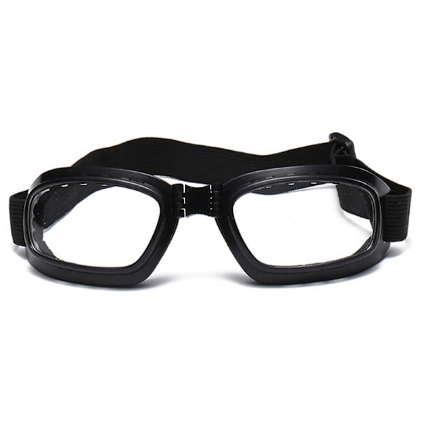 Motorcykelbriller retro mc sort klare glas sort