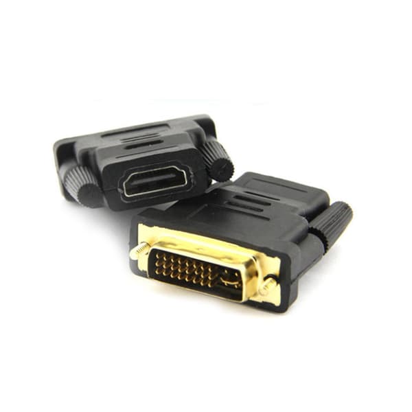 Kultainen DVI -HDMI -sovitin 1080p 4K UHD 3D -TV musta