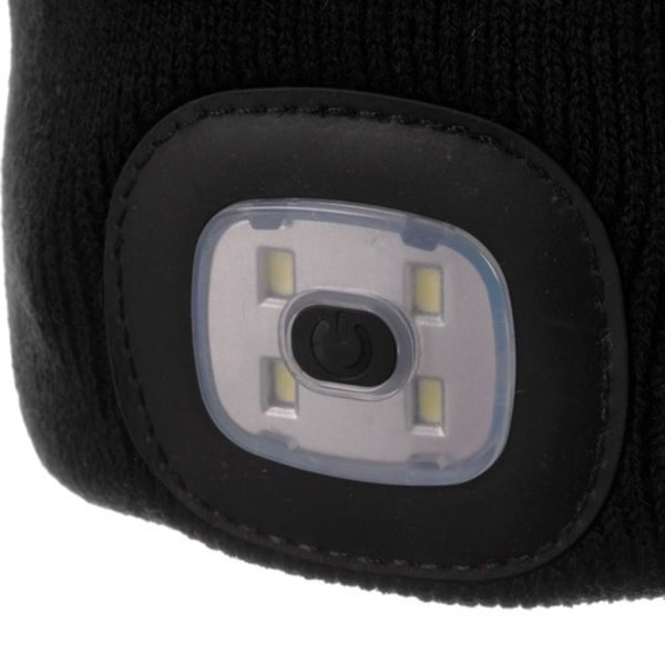 Hattu irrotettavalla mustalla LED-lampulla