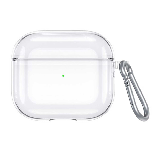 Läpinäkyvät AirPods 3 -kotelon suojakotelot karbiinin kanssa läpinäkyvä