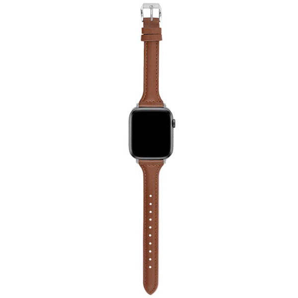 Lærarmbånd Apple Watch 38/40/41 1/2/3/4/5/6/7/Se Smalt Brown brun