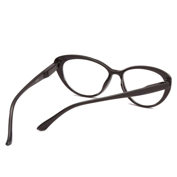 Spetsiga Svarta Cat Eye Läsglasögon Styrka 1.0 Glasögon svart