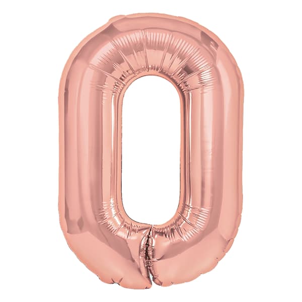 Folieballong Siffra 0 Roséguld 70 cm