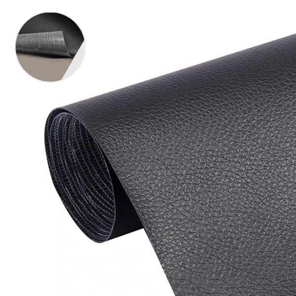 Selvklæbende læderfiksreparationsdekorationspatch til sofa sort 2ST 20x30 cm ark sort
