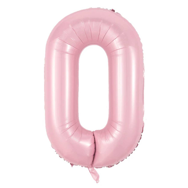 Enormt 102 cm siffer ballong rosa nummer 0 ballong rosa