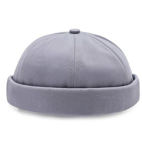 Grå Docker Hat Cap Rolled Screen Hat Beanie Sotmössa grå