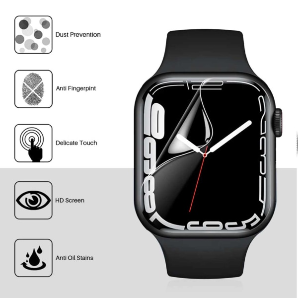 Apple Watch 7/8 45 mm näytönsuoja kattava läpinäkyvä