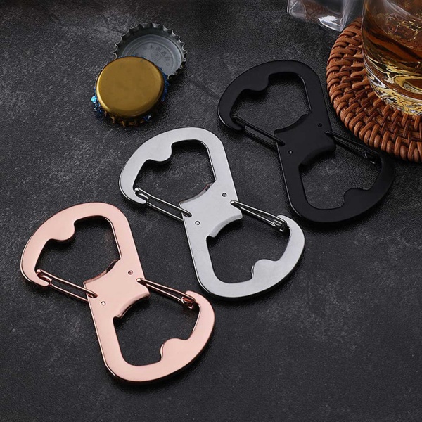 Nøglering Carabiner Carbines med CapSome Opener Black sort