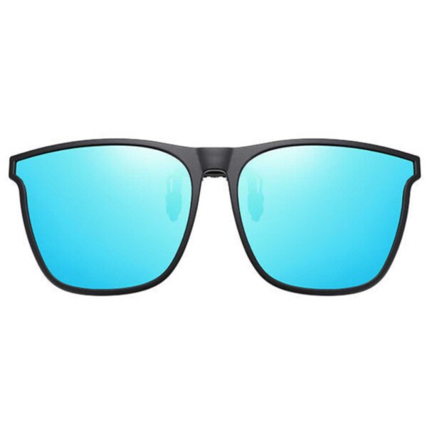 Clip-on Solglasögon - Fäst på befintliga Glasögon - Spegelglas Blå blå