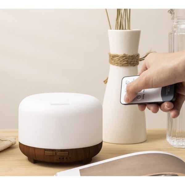 Aroma Diffuser RGB Luftfuktare med Fjärrkontroll och Eterisk Olja flerfärgad