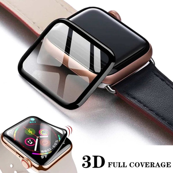 Apple Watch 1/2/3 38 mm näytönsuojaus [2-pack] 3D-käyränäytönsuojaus musta