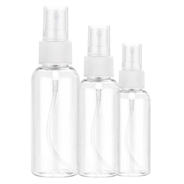 3st Refill Flaska Påfyllning Spray - Resekit 60/80/100ml - Parfymrefill transparent