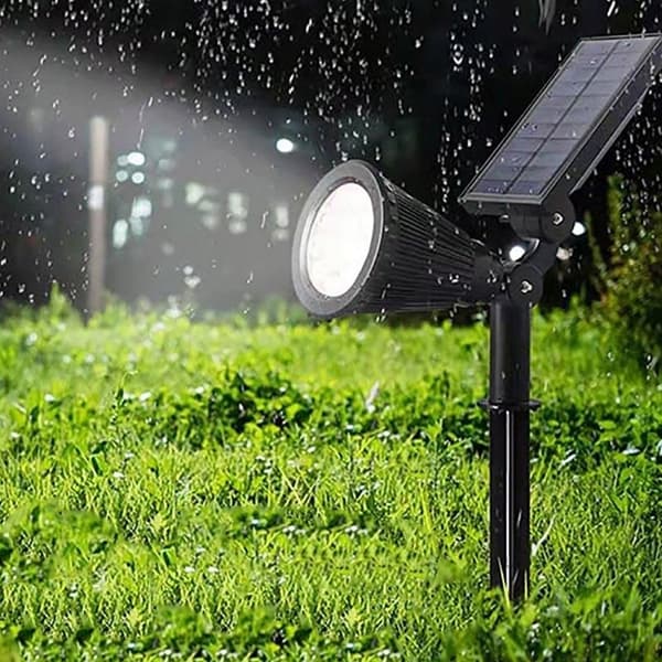Solcellelampe LED RGB IP65 – Til mark & væg – Justerbar med skumringssensor og 3 lysstyrker
