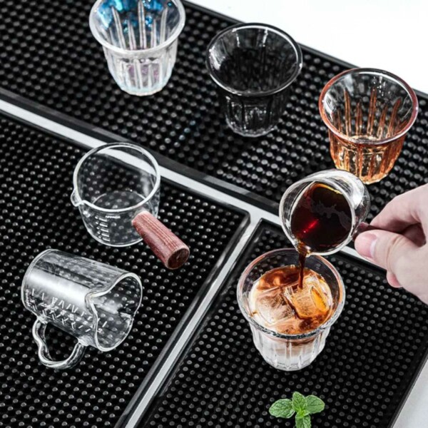 Stor Bar Matte Gummi Rektangulær 45x30cm Sort svart