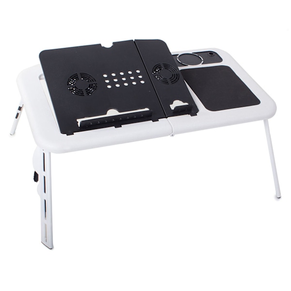 Hopfällbart Laptopbord med Kylning | Laptop Sängbord vit