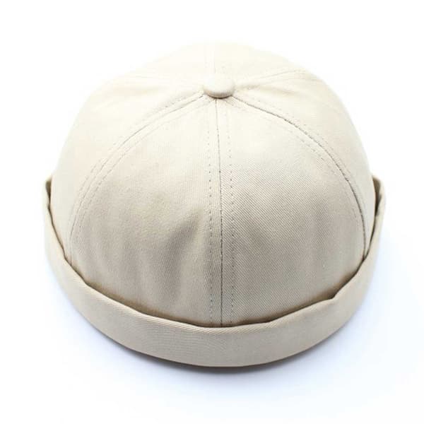 Beige Miki Hat Keps Rullad Skärm Mössa Beanie Docker Sotarmössa beige