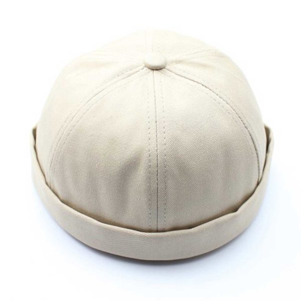 Beige Miki Hate Cap Roled Screen Cap Beanie Docer Sotar Cap beige