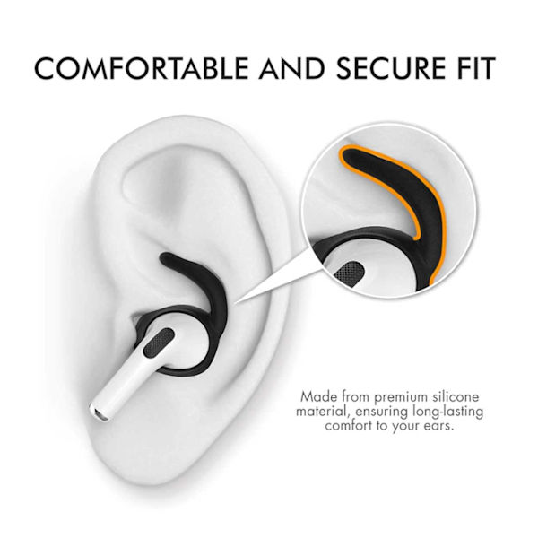 AirPods Pro Ear Hooks - Silikon ørehooks svart svart
