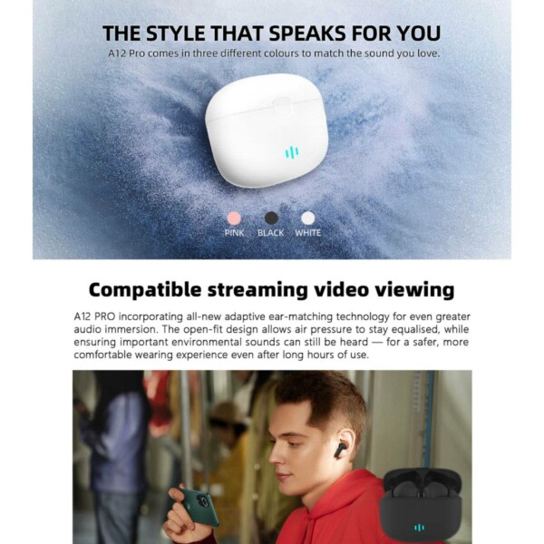 Helt Trådlösa Pro TWS Bluetooth Stereo In-Ear Hörlurar USB-C Vit vit