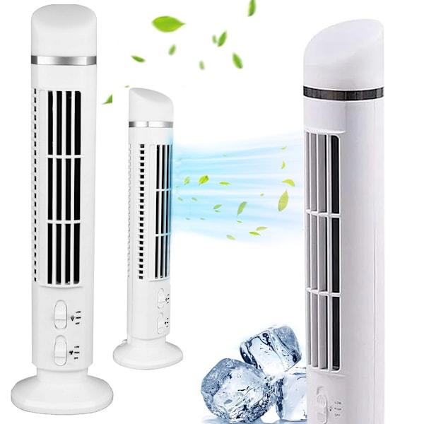 Bladlös Tornfläkt Bordsfläkt 38cm Vit vit