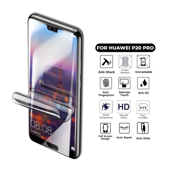 Huawei P20 Pro -näytönsuoja Protective muovinen kattava läpinäkyvä