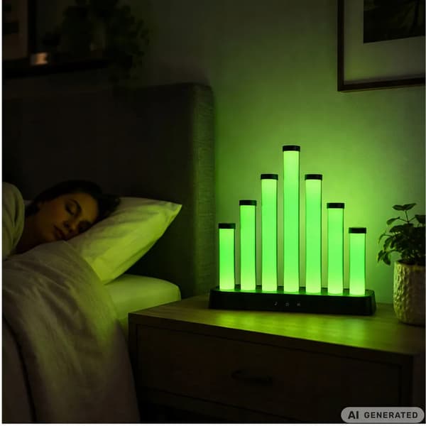 RGB LED gulvlampe med 7 lysstave, musiksynkronisering og app
