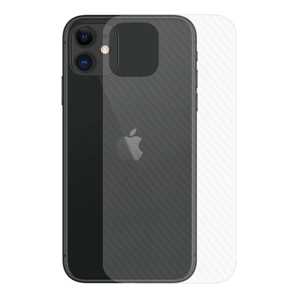 3-pack iPhone 11 Carbon Fiber Skin Decal Protective Film Back gjennomsiktig