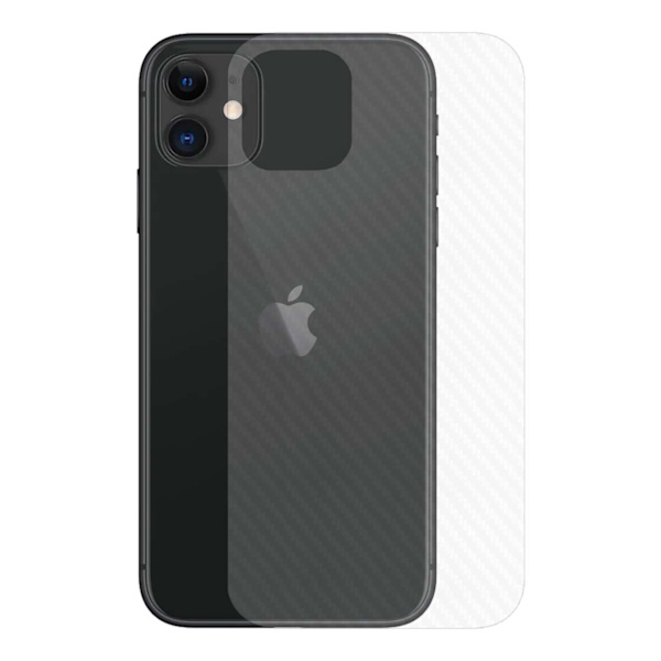3-pack iPhone 11 hiilikuitu ihon tarra suojakalvo takaisin läpinäkyvä