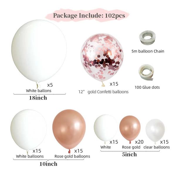 Balloon Bow Rosé Gold - Täydellinen ilmapallo tyttö 5m