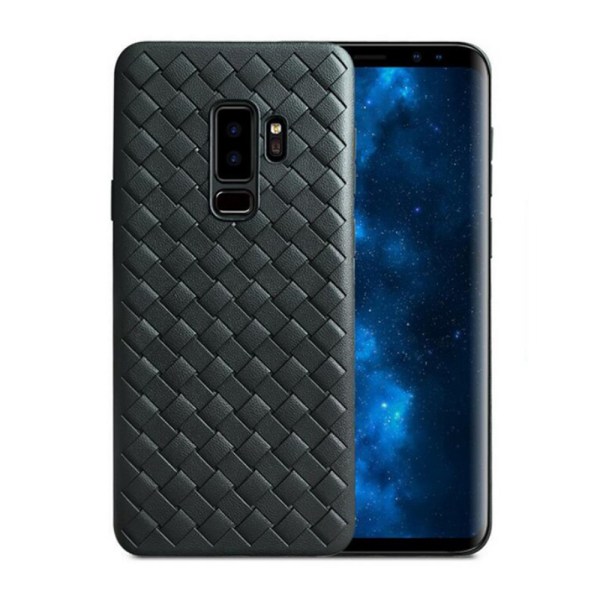 Samsung Galaxy S9 Plus Mobile Shell Flettet sort læder læder sort